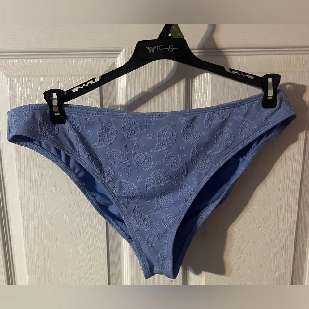 🔥 NWT Jessica Simpson Blue Paisley Bikini Swim Bottoms XL